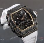 Swiss Clone Richard Mille RM 12-01 Limited Edition Gold Carbon TPT Watch Rubber strap